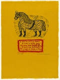 Artist: HANRAHAN, Barbara | Title: I had a little pony | Date: 1962 | Technique: linocut, printed in colour, from two blocks