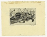 Artist: Meeson, Dora. | Title: Coaling at Weymouth | Date: by 1934 | Technique: etching, printed in black ink, from one plate
