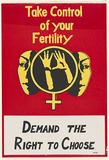 Artist: UNKNOWN | Title: Take control of your fertility ... Demand the right to choose. | Date: c.1979 | Technique: screenprint, printed in colour, from multiple stencils