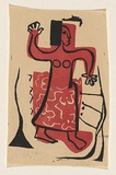 Artist: Brash, Barbara. | Title: <p>Native dancer</p> | Date: 1953 | Technique: screenprint, printed in black and red ink, from two stencils