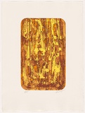 Artist: Javanalikikorn, Kade. | Title: Not titled [overlaid plate patterns in brown, orange and yellow]. | Date: 2007 | Technique: etching, open-bite and aquatint, printed using viscosity method in colour, from one plate; 1 intaglio colour, 2 roll colours