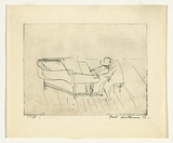 Artist: WILLIAMS, Fred | Title: Mad pianist | Date: 1955-56 | Technique: etching and engraving, printed in black ink, from one copper plate | Copyright: © Fred Williams Estate