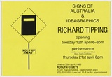 Artist: TIPPING, Richard | Title: Postcard: Ideographics Exhibition, Roslyn Oxley Gallery. | Date: 1983