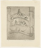 Artist: WILLIAMS, Fred | Title: Chelsea Palace | Date: 1955-56 | Technique: burnished etching, aquatint, drypoint, engraving, printed in black ink, from one copper plate | Copyright: © Fred Williams Estate