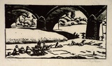 Artist: Hawkins, Weaver. | Title: Up Tiker | Date: c.1927 | Technique: woodcut, printed in black ink, from one block | Copyright: The Estate of H.F Weaver Hawkins