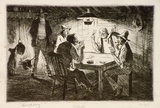 Artist: LINDSAY, Lionel | Title: Euchred | Date: 1937 | Technique: etching, printed in black ink, from one plate | Copyright: Courtesy of the National Library of Australia