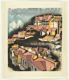 Artist: Thorpe, Lesbia. | Title: Harbour view No.2 | Date: 1982 | Technique: woodcut, printed in colour, from four blocks