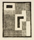 Artist: Hawkins, Weaver. | Title: Straights 2 | Date: 1958 | Technique: linocut, printed in black ink, from one block | Copyright: The Estate of H.F Weaver Hawkins
