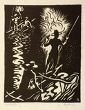 Artist: Hawkins, Weaver. | Title: Tahiti (3) | Date: 1934 | Technique: woodcut, printed in black ink, from one block | Copyright: The Estate of H.F Weaver Hawkins