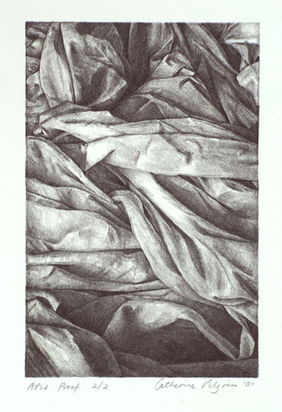 Artist: PILGRIM, Catherine | Title: Fabric #2 | Date: 2001, July | Technique: lithograph, printed in black ink, from one plate Artist: PILGRIM, Catherine | Title: Fabric #2 | Date: 2001, July | Technique: lithograph, printed in black ink, from one plate