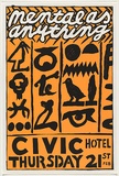 Artist: WORSTEAD, Paul | Title: Mental as anything - Civic Hotel | Date: 1980 | Technique: screenprint, printed in colour, from two stencils in pink and black ink | Copyright: This work appears on screen courtesy of the artist