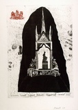 Artist: Moore, Mary. | Title: Albert's Memorial | Date: 1980, March | Technique: aquatint, etching and engraving, printed in black and red ink, from one plate | Copyright: © Mary Moore
