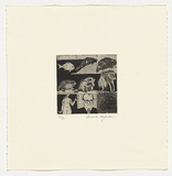 Artist: Paijmans, Anneke. | Title: not titled [evolution] | Date: 1980 | Technique: etching and aquatint, printed in black ink with plate-tone, from one plate