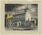 Artist: Jack, Kenneth. | Title: Drummond Street, Carlton | Date: 1952 | Technique: lithograph, printed in colour, from three zinc plates | Copyright: © Kenneth Jack. Licensed by VISCOPY, Australia