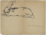 Artist: Teague, Violet. | Title: frontispiece [rabbit] | Date: 1905 | Technique: woodcut, printed in black ink in the Japanese manner, from one block | Copyright: © Violet Teague Archive, courtesy Felicity Druce