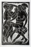 Artist: Hawkins, Weaver. | Title: Carnival | Date: 1961 | Technique: linocut, printed in black ink, from one block | Copyright: The Estate of H.F Weaver Hawkins