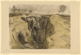 Artist: Dyson, Will. | Title: Reinforcements, between Igaree Corner and Lagnicourt. | Date: 1918 | Technique: lithograph, printed in colour, from two stones (black and tan)
