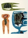 Artist: WICKS, Arthur | Title: Floating figures | Date: 1967 | Technique: woodcut, printed in colour, from multiple blocks