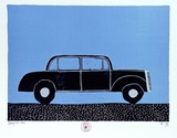 Artist: Jenyns, Bob. | Title: Kwangchow taxi | Date: 1980 | Technique: linocut, printed in colour, from mutliple blocks
