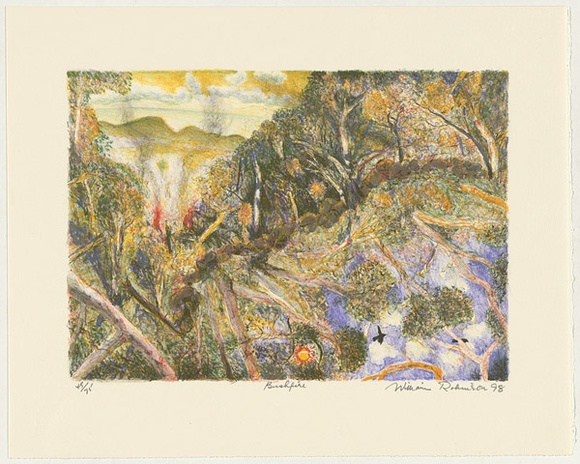 Artist: Robinson, William. | Title: Bushfire | Date: 1998 | Technique: lithograph, printed in colour, from seven stones [or plates]