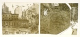 Artist: Rooney, Elizabeth. | Title: (Bligh Street) | Date: c.1977 | Technique: etching, aquatint printed in brown/green ink with plate-tone, from one copper and one zinc plates