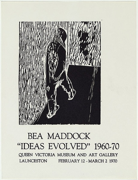 Artist: MADDOCK, Bea | Title: Exhibition poster: Bea Maddock Ideas evolved 1960-70 | Date: 1970 | Technique: letterpress; process block
