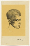 Artist: Crooke, Ray. | Title: (Portrait of a native boy). | Date: 1952 | Technique: screenprint, printed in colour, from two stencils