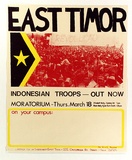 Artist: MURPHY, Peter | Title: East Timor Revolution: Indonesian troops - out now | Date: 1976 | Technique: screenprint, printed in colour, from three stencils
