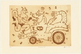 Artist: HERI DONO, | Title: The Javanese circus | Date: 2003, July | Technique: etching, printed in burnt umber ink, from one plate