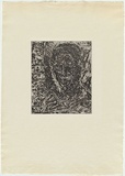 Artist: Halpern, Stacha. | Title: Self-portrait. | Date: c.1957 | Technique: etching, printed in black ink, from one plate
