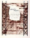 Artist: Rooney, Elizabeth. | Title: Artist's proofs, Macquarie Galleries | Date: 1971 | Technique: etching and aquatint, printed in red ink with plate-tone, from one  zinc plate; text in black fibre-tipped pen
