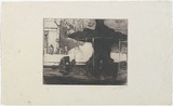 Artist: TRAILL, Jessie | Title: Piazza Barberini, Rome [Barberini Square, Rome] | Date: 1908 | Technique: etching, printed in black ink with plate-tone, from one plate