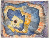 Artist: Hirschfeld Mack, Ludwig. | Title: The beginning of creation: complementary contrast [recto]; (Study for 'The beginning of creation: complementary contrast) [verso} | Date: (1960-65) | Technique: transfer print; watercolour addition (recto)