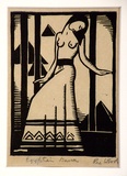 Artist: Wood, Rex. | Title: Egyptian dancer | Date: (1934) | Technique: linocut, printed in brown ink, from one block