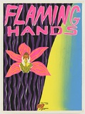 Artist: WORSTEAD, Paul | Title: Flaming Hands - Summers of love. | Date: 1981 | Technique: screenprint, printed in colour, from four stencils in  pink, orange, green, purple and blue inks | Copyright: This work appears on screen courtesy of the artist