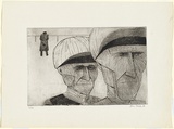 Artist: Brack, John. | Title: Jockeys returning. | Date: 1956 | Technique: etching, printed in black ink with plate-tone, from one plate | Copyright: © Helen Brack