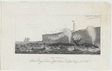 Artist: Carmichael, John. | Title: Bay whaling off the Boyd Town Lighthouse Twofold Bay, N.S.W. | Date: 1848 | Technique: etching, printed in black ink, from one copper plate