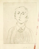 Artist: Clarke, Rod. | Title: (Head). | Date: (1955) | Technique: etching, printed in black ink, from one  plate