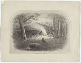 Artist: GILL, S.T. | Title: Native corrobborree. | Date: c.1854 | Technique: lithograph, printed in colour, from two stones (black and buff)