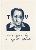 Artist: TIPPING, Richard | Title: a print from Airpoet portfolio. | Date: 1979 | Technique: screenprint, printed in blue ink, from one stencil