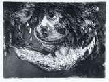 Artist: BOYD, Arthur | Title: Head in a cup with crying head. | Date: 1962-63 | Technique: etching and aquatint, printed in black ink, from one plate | Copyright: Reproduced with permission of Bundanon Trust