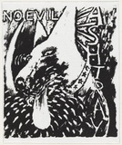 Artist: WORSTEAD, Paul | Title: No Evil - Ashtray | Date: 1990 | Technique: screenprint, printed in black ink, from one stencil | Copyright: This work appears on screen courtesy of the artist