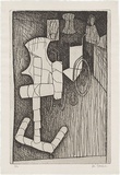 Artist: Brack, John. | Title: The walking frame. | Date: 1966 | Technique: etching, printed in black ink with plate-tone, from one copper plate | Copyright: © Helen Brack