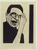Artist: MADDOCK, Bea | Title: Male II | Date: 1968 | Technique: woodcut, printed in black ink, from one masonite block
