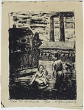 Artist: ROSENGRAVE, Harry | Title: Near the brickworks | Date: 1954 | Technique: lithograph, printed in black ink, from one zinc plate