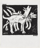 Artist: WORSTEAD, Paul | Title: God's Dogs | Date: 1991 | Technique: screenprint, printed in black ink, from one stencil | Copyright: This work appears on screen courtesy of the artist