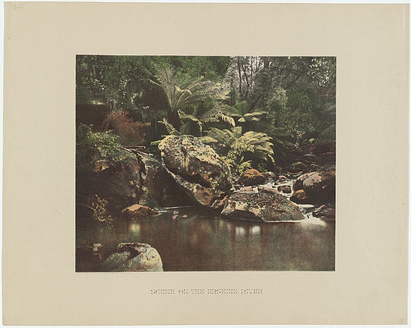 Artist: PHILLIP-STEPHAN PHOTO-LITHO. AND TYPOGRAPHIC PROCESS CO LTD | Title: Scene on the Erskine River | Date: c.1887 | Technique: Lithograph, printed in colour, from one photographic and multiple hand-drawn stones