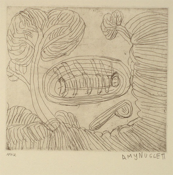 Artist: Nuggett, Amy. | Title: Lakarnti | Date: 1994, October - November | Technique: etching, printed in black ink, from one plate