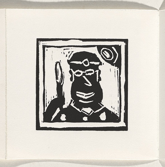 Title: I am [page 2] | Date: 2000 | Technique: linocut, printed in black ink, from one block
