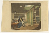 Artist: Smith, John Rubens. | Title: The sick berth | Date: 1818, after | Technique: etching and aquatint, printed in black ink, from one copper plate; hand- tinted in watercolour